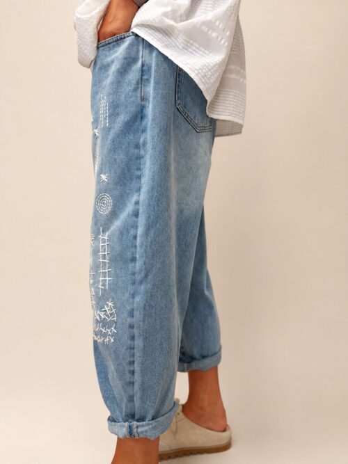 1D57A154-7E30-46E8-92A7-9F348021775E Spodnie Jeansowe WENDY TRENDY z haftem