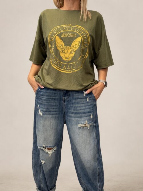 T-Shirt MISS CITY OFFICIAL oliwka
