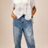 6611045B-46C2-4466-89C2-60C5748C1B57 Spodnie Jeansowe WENDY TRENDY z haftem