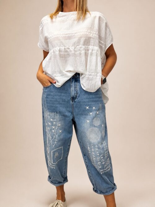 6611045B-46C2-4466-89C2-60C5748C1B57 Spodnie Jeansowe WENDY TRENDY z haftem