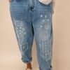 AFB79195-5C23-4EB0-87C8-A0C75EE18731 Spodnie Jeansowe WENDY TRENDY z haftem