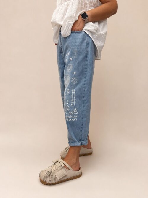 F62698FF-6419-4AAE-B7C9-9FE000F3AF69 Spodnie Jeansowe WENDY TRENDY z haftem