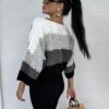 Sweter BYME w pasy – szaro-czarny