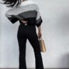 Sweter BYME w pasy – szaro-czarny