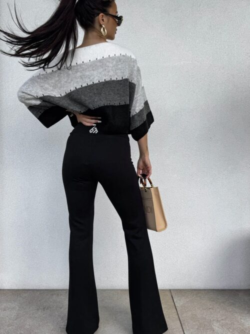 Sweter BYME w pasy – szaro-czarny