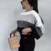 Sweter BYME w pasy – szaro-czarny