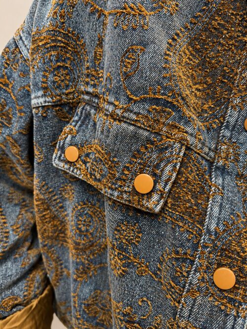 katana denim ze złotym wzorem