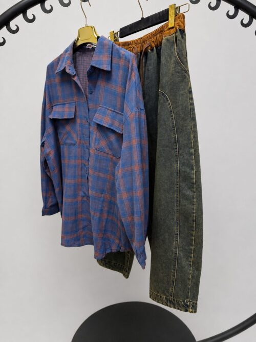 Koszula DUO denim/cynamon