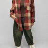 koszula na napy Long oversize długa koszula damska na napy koszula Long mokka latte czekolada jesienna czerwień koszula oversize w jesiennej kolorystyce dłuższa koszula na napy do stylizacji koszula damska z bawełną i akrylem koszula Long jako narzutka koszula na napy Butik Madzia Fashion