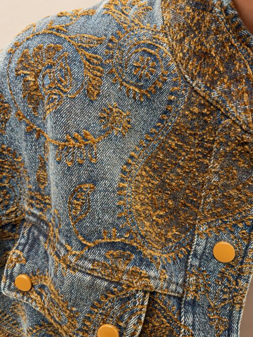 Katana denim ze złotym wzorem