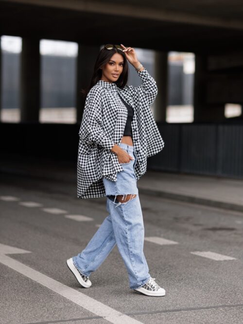 Koszula oversize w drobną kratę ME GUSTA