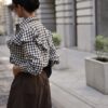 koszula XANA w kratę z falbaną damska koszula w kratę z ozdobną falbaną koszula XANA z falbaną na ramionach luźna koszula damska w kratę koszula w kratkę z kołnierzykiem i guzikami efektowna koszula damska z falbaną koszula XANA do jeansów i spodni koszula damska w kratę rozmiar uniwersalny