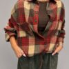 koszula na napy Short oversize koszula damska na napy w jesiennej kolorystyce koszula Short z troczkiem na dole koszula oversize mokka latte czekolada jesienna czerwień krótka koszula na napy z efektem bombki koszula damska z bawełną i akrylem koszula Short do jesiennych stylizacji koszula na napy Butik Madzia Fashion