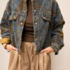 Katana denim ze złotym wzorem