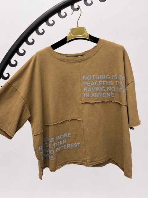 T-Shirt bawełniany z przeszyciami