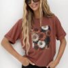 T-shirt BOCCA Gerberki z kwiatową aplikacją T-shirt damski BOCCA z gerberkami luźny T-shirt BOCCA rozmiar uniwersalny T-shirt damski z nadrukiem kwiatowym T-shirt BOCCA polska produkcja biały T-shirt BOCCA Gerberki czekoladowy T-shirt BOCCA Gerberki cynamonowy T-shirt BOCCA z gerberkami