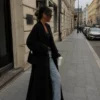 kardigan płaszcz NORAL BYME czarny długi czarny kardigan płaszcz BYME kardigan płaszcz NORAL śmietankowy ecru długi kardigan damski z kieszeniami elegancki kardigan płaszcz polski producent miękki kardigan płaszcz BYME kardigan płaszcz w stylu quiet luxury długi kardigan damski rozmiar uniwersalny