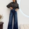 jeansy wide leg z wysokim stanem damskie jeansy wide leg ciemny denim szerokie jeansy damskie z wysokim stanem jeansy z szeroką nogawką damskie ciemne jeansy wide leg damskie eleganckie jeansy damskie z szeroką nogawką jeansy wide leg do koszuli damskie spodnie jeansowe wide leg
