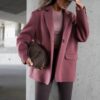 marynarka ME GUSTA jednorzędowa elegancka marynarka damska ME GUSTA marynarka damska oversize z klapami jednorzędowa marynarka damska z kieszeniami stylowa marynarka damska do codziennych stylizacji marynarka ME GUSTA rozmiar uniwersalny klasyczna marynarka damska z patkami