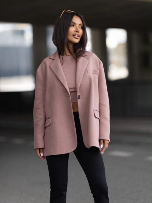 marynarka ME GUSTA jednorzędowa elegancka marynarka damska ME GUSTA marynarka damska oversize z klapami jednorzędowa marynarka damska z kieszeniami stylowa marynarka damska do codziennych stylizacji marynarka ME GUSTA rozmiar uniwersalny klasyczna marynarka damska z patkami