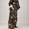 spodnie kwiatowe WENDY TRENDY spodnie damskie w kwiaty bawełniane spodnie damskie WENDY TRENDY szerokie spodnie damskie w kwiatowy print czarne spodnie damskie w kolorowe kwiaty spodnie WENDY TRENDY 100% bawełna