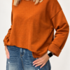 Bluza z bawełny pętelkowej damska Bluza damska z podwójnym przodem Luźna bluza bawełniana damska Bluza z krótszym przodem i dłuższym tyłem Bluza damska Butik Madzia Fashion