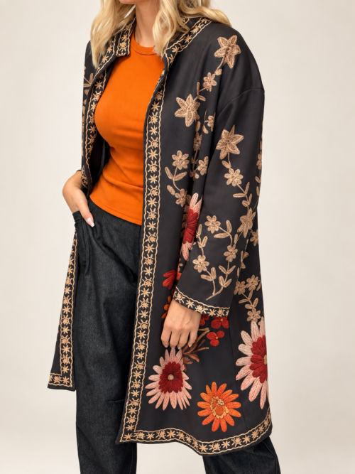 Płaszcz kimono w kwiaty