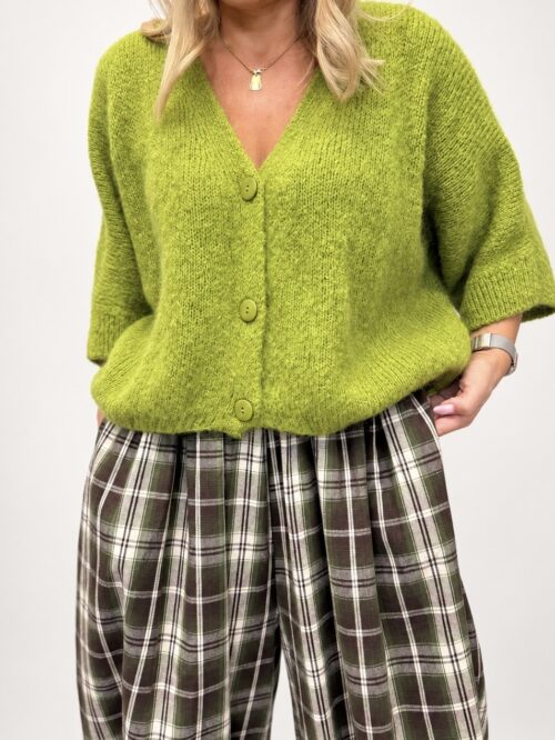 - sweter moherowy damski na guziki - zielony sweter z moherem damski - puszysty sweter damski oversize - sweter moherowy z dekoltem V - damski sweter na guziki luźny fason - sweter z moherem Butik Madzia Fashion