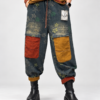 - Spodnie patchwork jeans i sztruks damskie - Spodnie damskie z kontrastowymi kieszeniami - Luźne spodnie patchwork damskie - Spodnie jeansowe ze sztruksowymi elementami - Spodnie z kwiatowym wzorem Butik Madzia Fashion