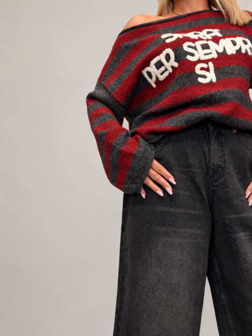 Sweter Sara bordo-grafit