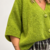 - sweter moherowy damski na guziki - zielony sweter z moherem damski - puszysty sweter damski oversize - sweter moherowy z dekoltem V - damski sweter na guziki luźny fason - sweter z moherem Butik Madzia Fashion