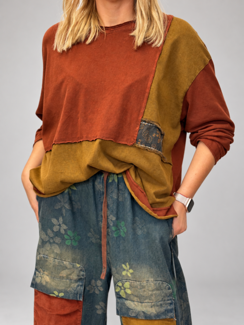- Bluza patchwork JOY damska - Bawełniana bluza JOY damska - Bluza damska 100 procent bawełna - Luźna bluza patchwork damska - Bluza JOY Butik Madzia Fashion