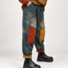 - Spodnie patchwork jeans i sztruks damskie - Spodnie damskie z kontrastowymi kieszeniami - Luźne spodnie patchwork damskie - Spodnie jeansowe ze sztruksowymi elementami - Spodnie z kwiatowym wzorem Butik Madzia Fashion