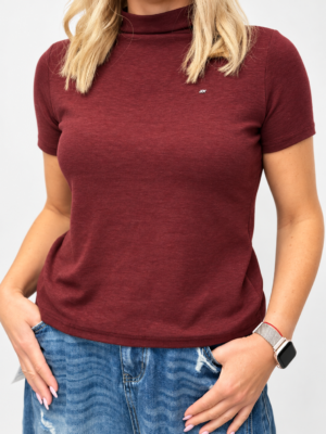 Półgolf JOY damski Bawełniany półgolf damski JOY Półgolf damski z krótkim rękawem Półgolf JOY z delikatną logówką Półgolf damski Butik Madzia Fashion