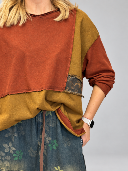- Bluza patchwork JOY damska - Bawełniana bluza JOY damska - Bluza damska 100 procent bawełna - Luźna bluza patchwork damska - Bluza JOY Butik Madzia Fashion