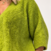 - sweter moherowy damski na guziki - zielony sweter z moherem damski - puszysty sweter damski oversize - sweter moherowy z dekoltem V - damski sweter na guziki luźny fason - sweter z moherem Butik Madzia Fashion