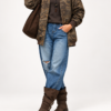 Kurtka Szwedka Maxi damska Kurtka damska z fakturą 3D Wydłużona kurtka damska oversize Kurtka Szwedka z materiału 3D Kurtka damska maxi o luźnym kroju Szwedka damska Butik Madzia Fashion