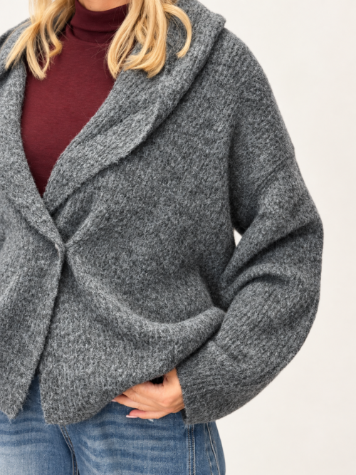 Sweter oversize damski produkcja Francja Miękki sweter damski z wełną Sweter oversize o przestrzennej fakturze Francuski sweter damski oversize Sweter damski Butik Madzia Fashion