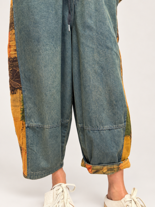 Spodnie denim Simbad z karmelową wstawką