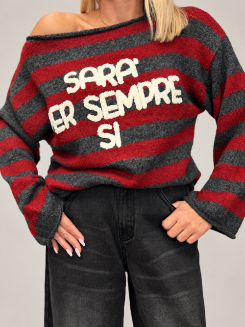 Sweter Sara bordo-grafit