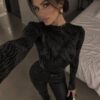 Bluzka z bufkami Sabrina Harley BYME – czarna