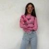Bluzka transparentna Skin Rose BYME – różowa