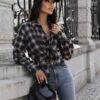 IMG_7868 koszula flanelowa BLINK LaBalancia koszula damska w kratę polski producent koszula flanelowa damska oversize koszula BLINK w kratę LaBalancia bawełniana koszula damska w kratę koszula flanelowa do codziennych stylizacji damska koszula w kratę z kołnierzykiem koszula flanelowa na top lub T-shirt