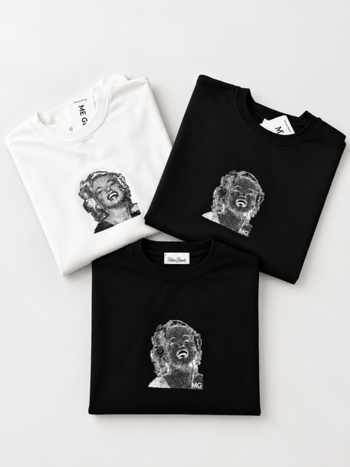T-shirt Marilyn Monroe ME GUSTA T-shirt damski z nadrukiem ME GUSTA Oversizowy T-shirt damski ME GUSTA T-shirt damski z portretowym nadrukiem T-shirt ME GUSTA polska produkcja Koszulka damska oversize z grafiką