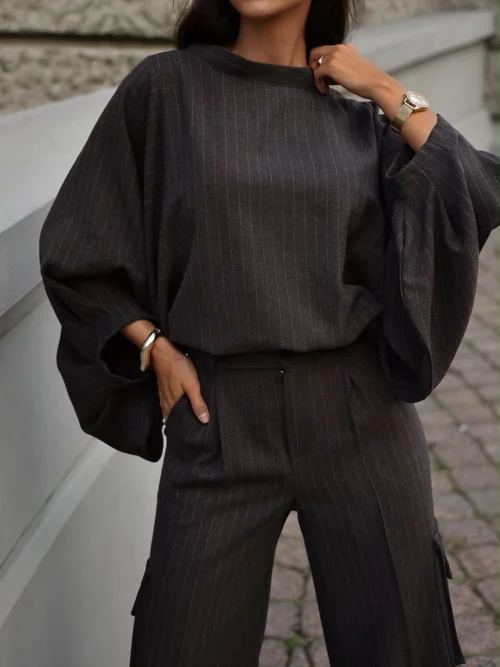 Bluzka oversize w prążek LA VESTINO