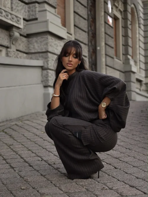 Bluzka oversize w prążek LA VESTINO
