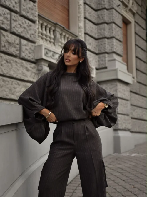 Bluzka oversize w prążek LA VESTINO