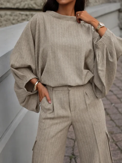Bluzka oversize w prążek LA VESTINO