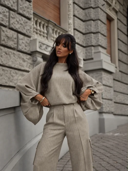 Bluzka oversize w prążek LA VESTINO