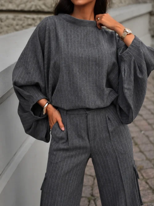 Bluzka oversize w prążek LA VESTINO